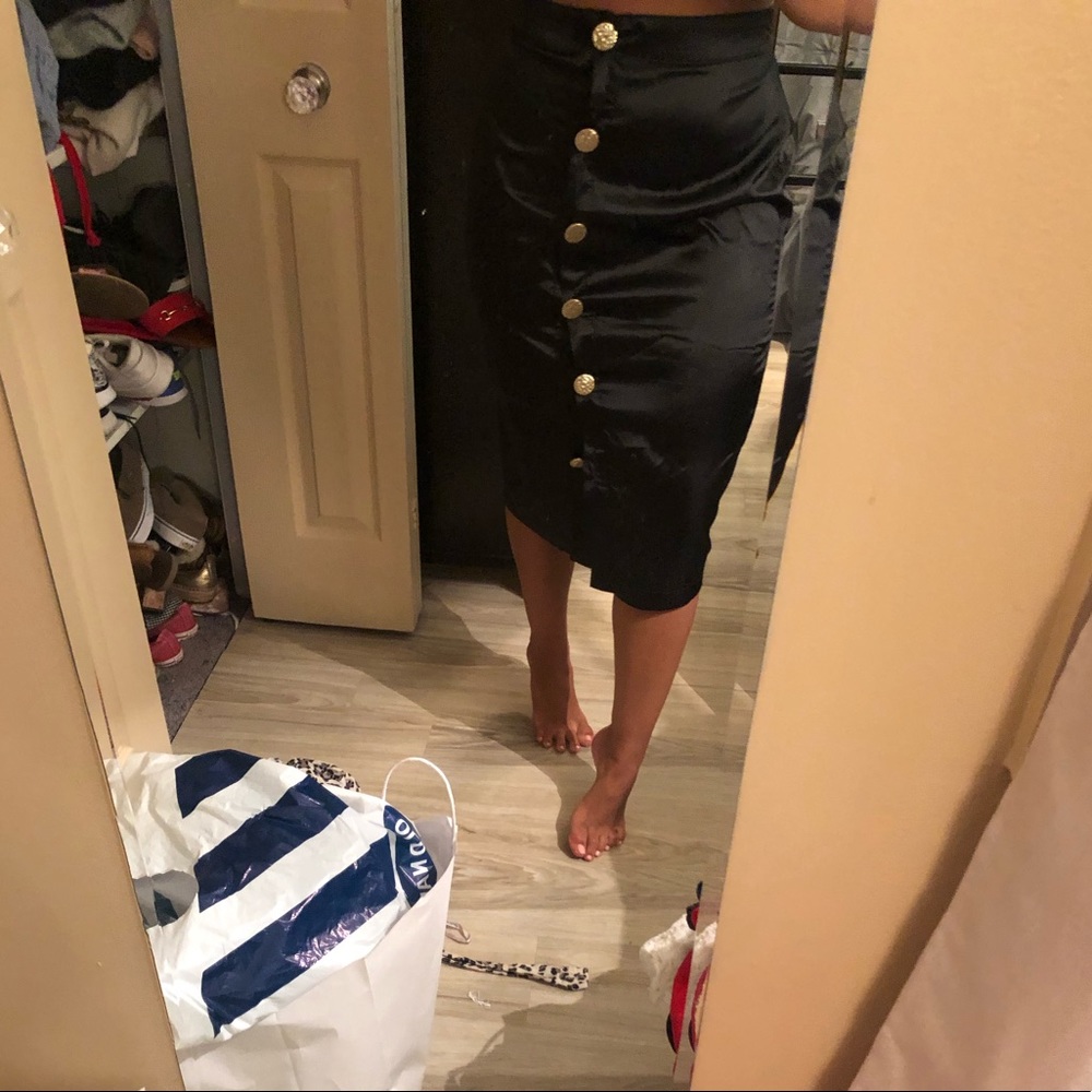 Silk midi skirt